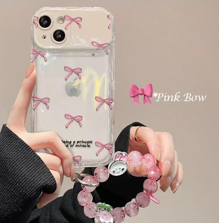 Bow Mirror Stand iPhone Case – Soft Glam Style & Full Protection
