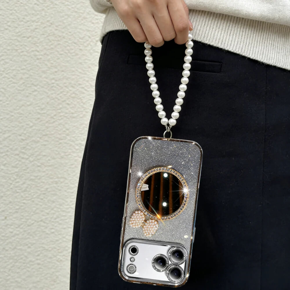 Bow Mirror Glitter iPhone Case – Glam Feminine Style & Full Protection