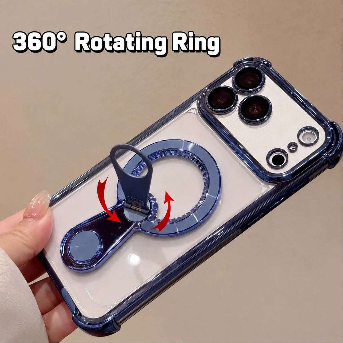 360° Ring Grip Magnetic Case – Stand, Protection & Everyday Convenience