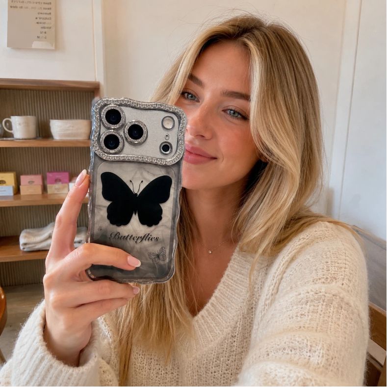 Butterfly Mist iPhone Case – Artistic Vintage Style & Full Protection