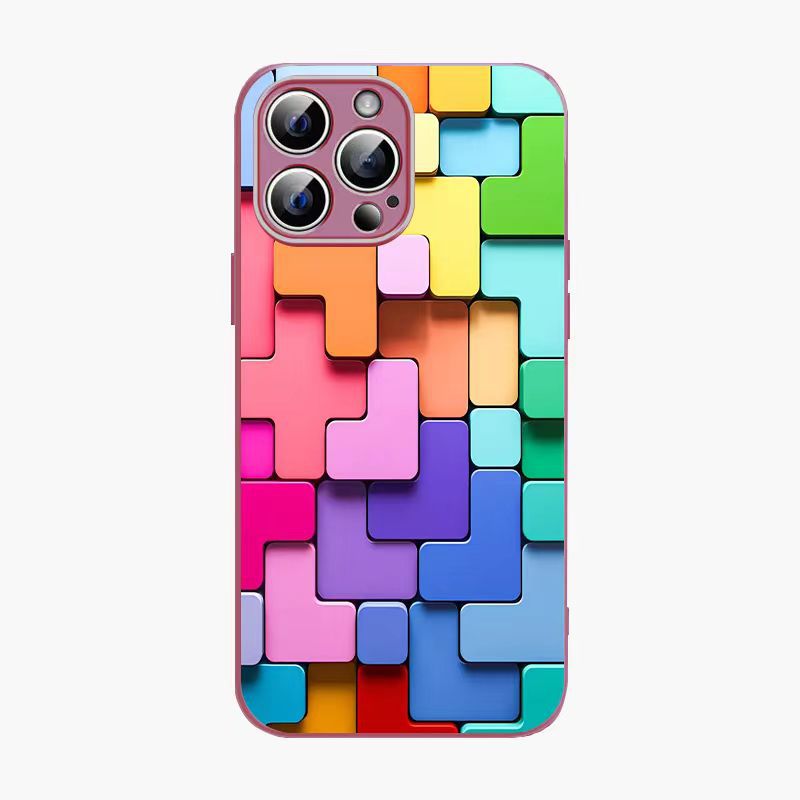 Color Mosaic Glass iPhone Case – Modern Art Style & Full Protection