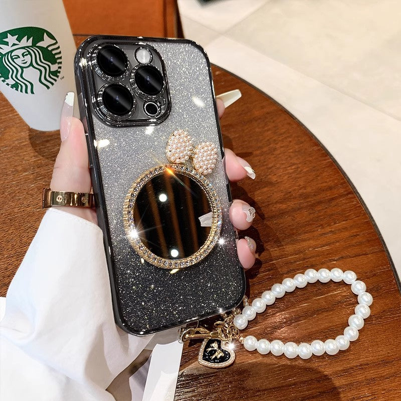 Bow Mirror Glitter iPhone Case – Glam Feminine Style & Full Protection
