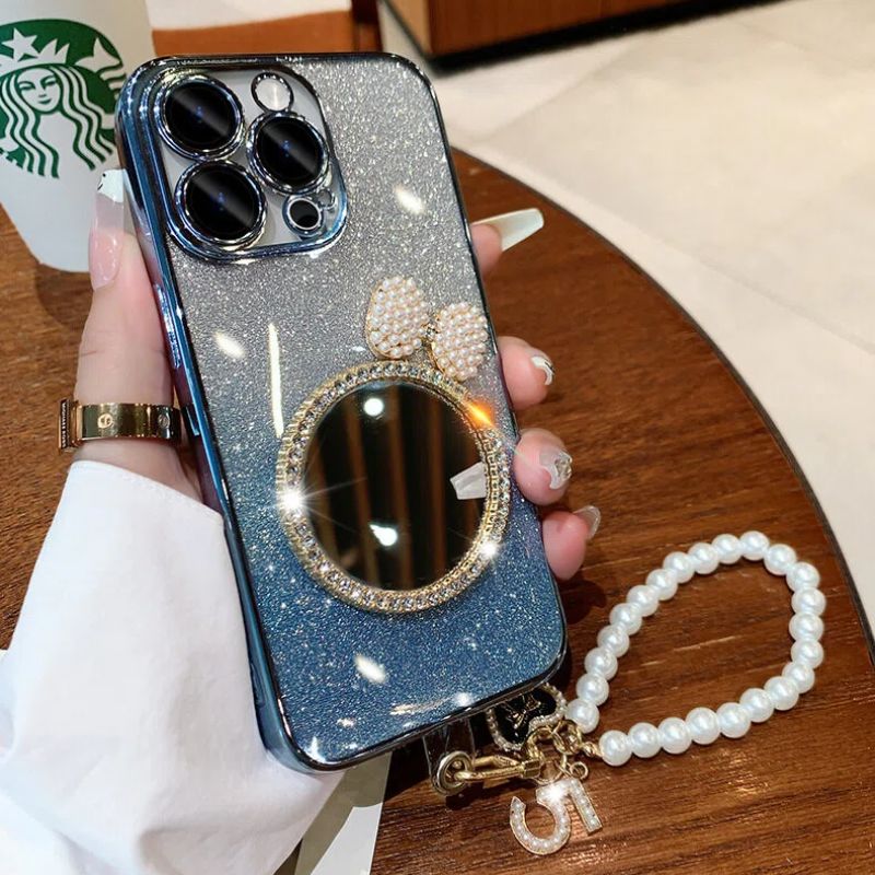 Bow Mirror Glitter iPhone Case – Glam Feminine Style & Full Protection