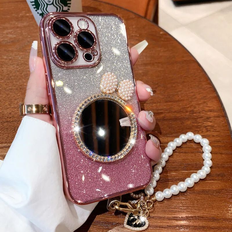 Bow Mirror Glitter iPhone Case – Glam Feminine Style & Full Protection