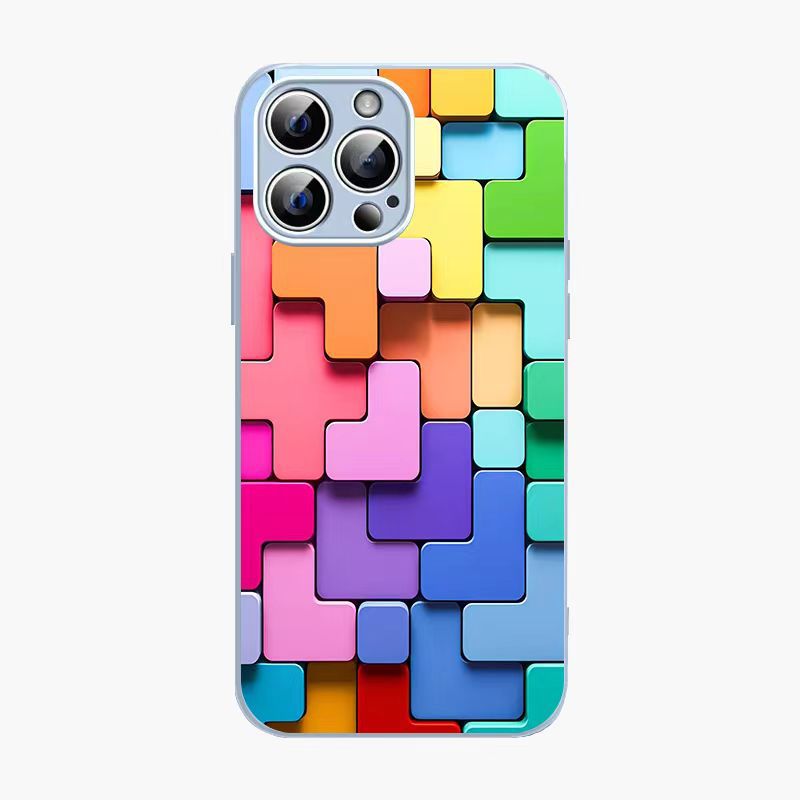 Color Mosaic Glass iPhone Case – Modern Art Style & Full Protection