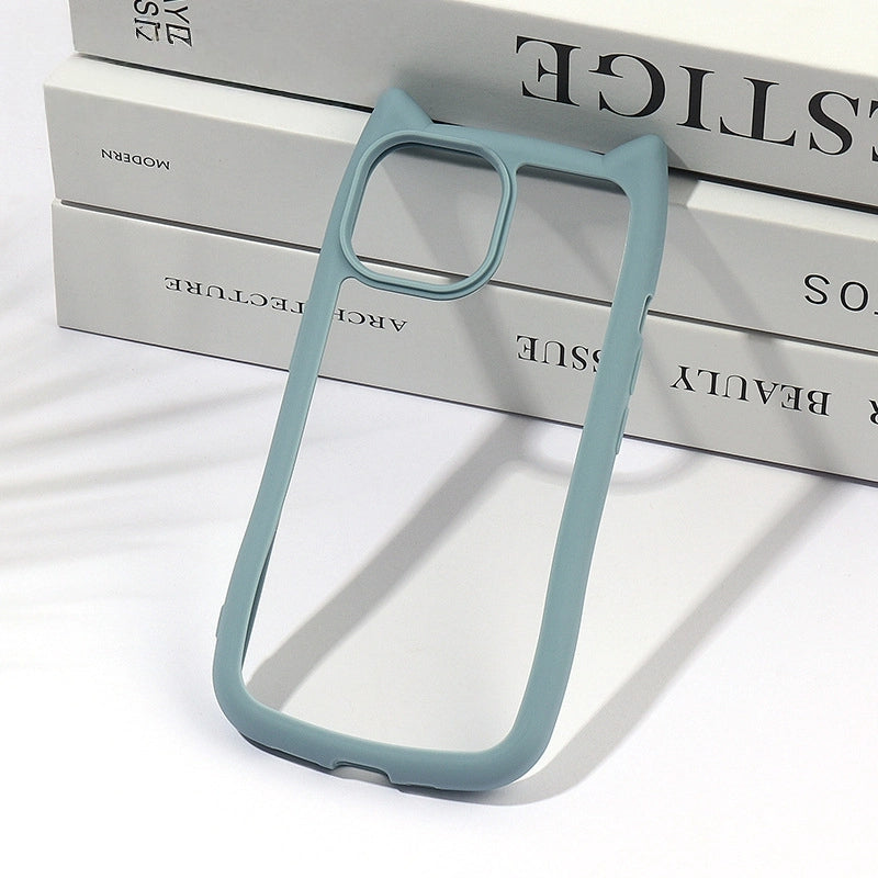 Cat Ear Clear Case for iPhone – Anti-Yellow, Shockproof Bumper, Cute Soft Silicone Protective Cover